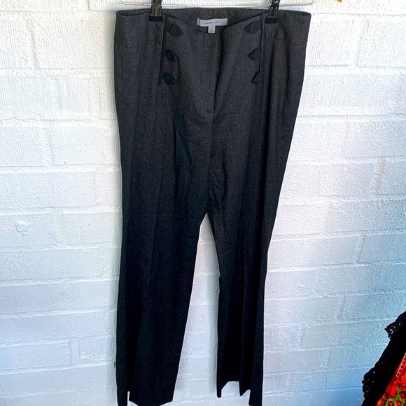 Classiques Entier Gray Button Trouser Pleated Dress Pants sz 4 - Picture 1 of 8